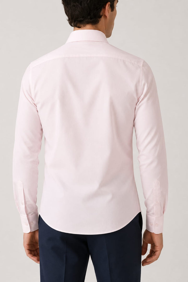Vue de face chemise blanche Eton avec col classique pour homme - Valérie Simon