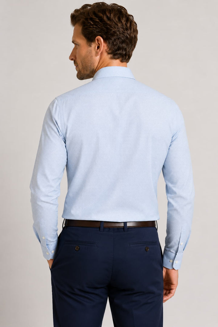 Vue avant chemise habillée texturée Eton pour homme blanche - Valérie Simon