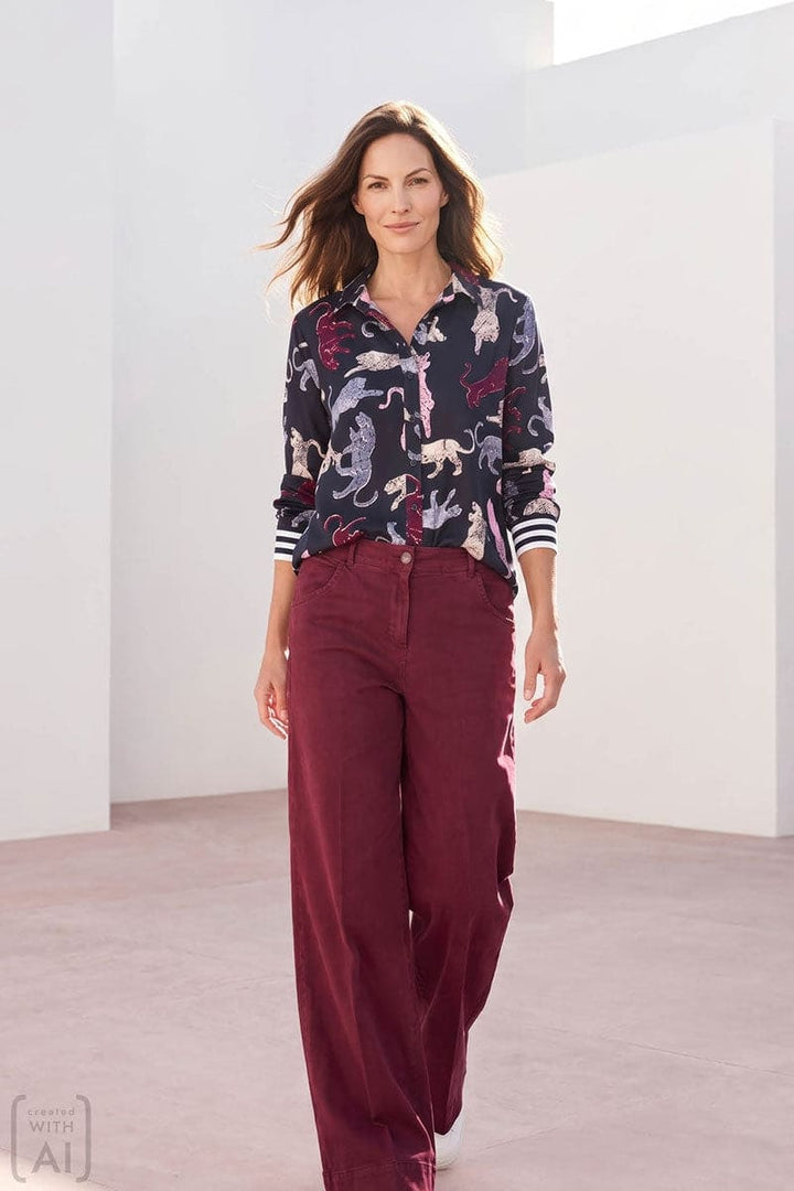 Chemise imprimée à motif félin pour femme kennys