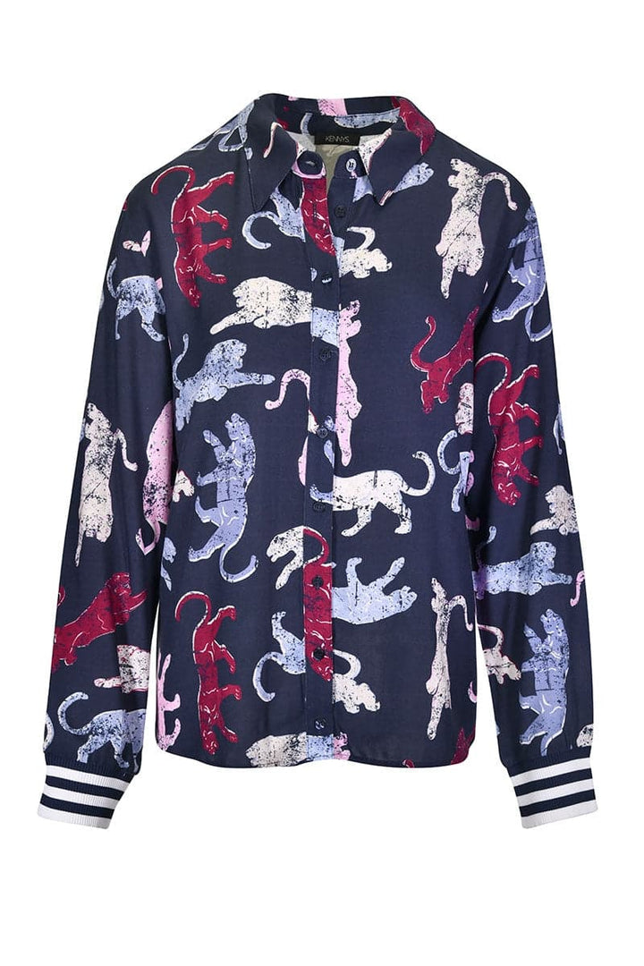 Chemise imprimée à motif félin pour femme kennys