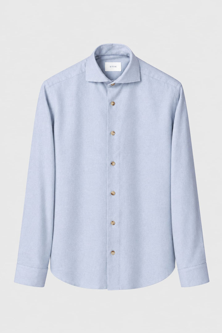 Chemise à col italien vue de face pour homme Eton