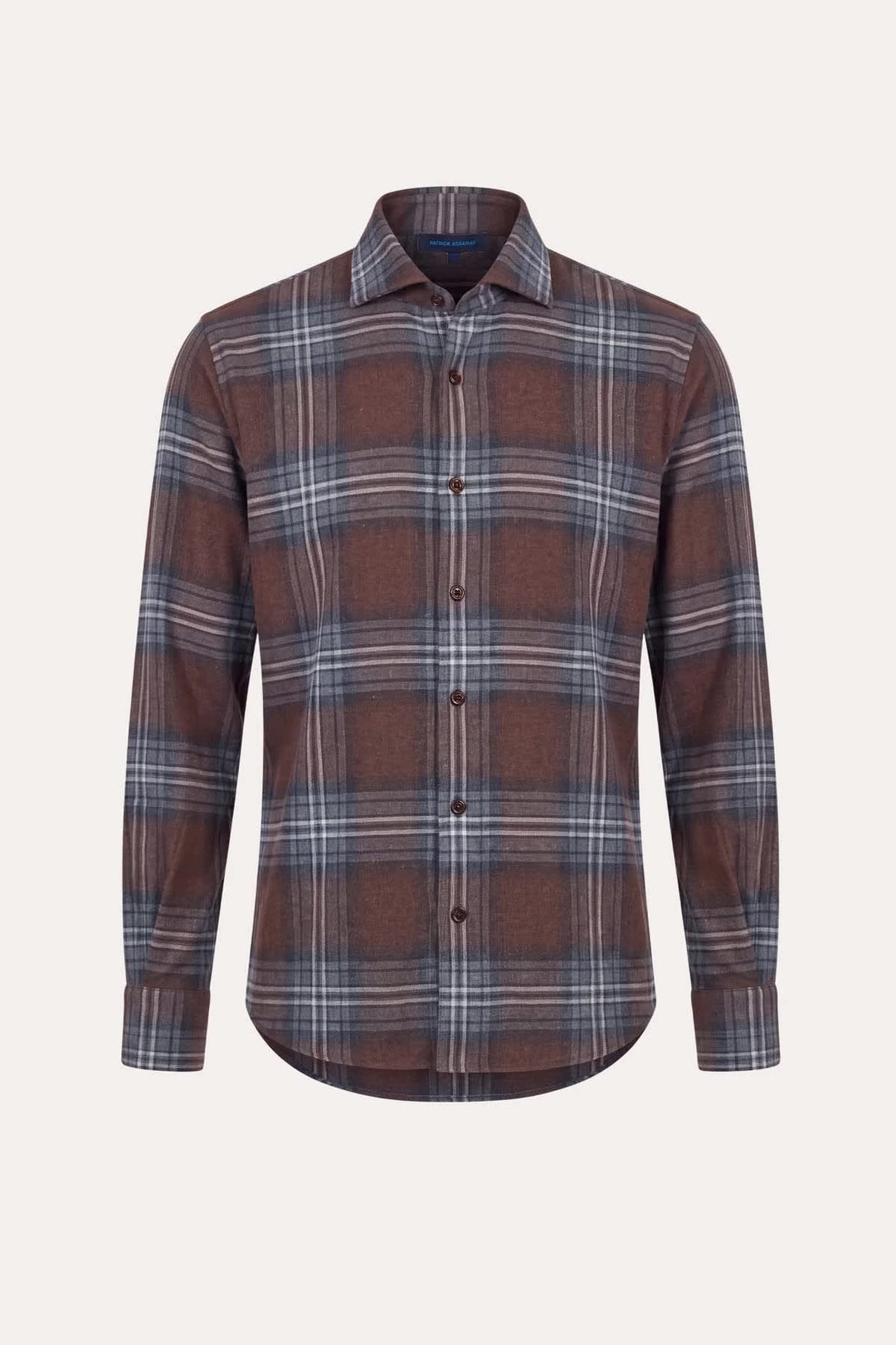 Chemise sport à carreaux en flanelle de coton pour homme Patrick Assaraf