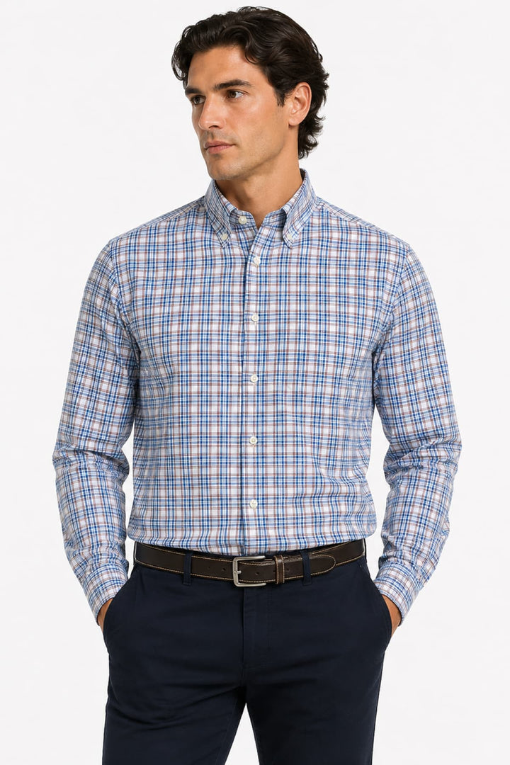 Front view of a blue Paul and Shark men&