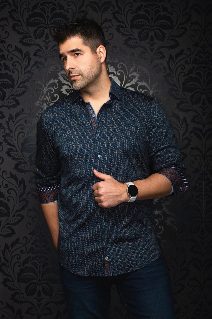 Chemise sport Nova vue de face pour homme Au noir