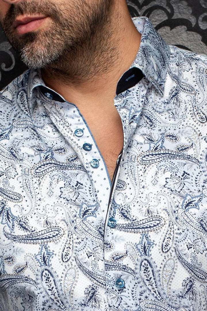 Chemise sport à motif cachemire pour homme Au noir