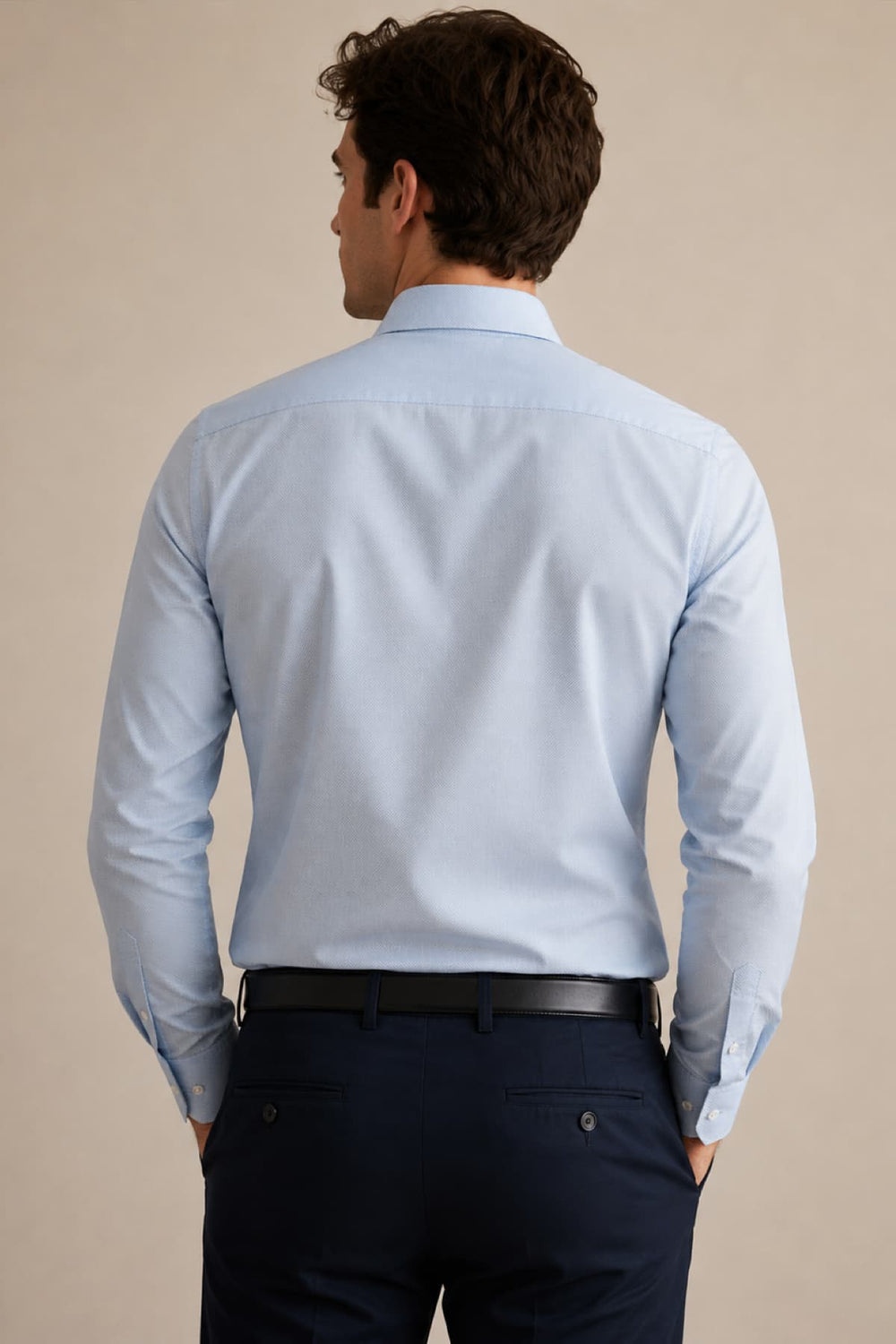 Vue de face chemise sport micro motif Hugo Boss homme bleu clair - Valérie Simon