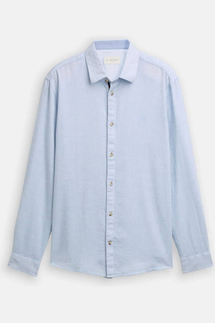 Front view of a white textured Tom Tailor men&