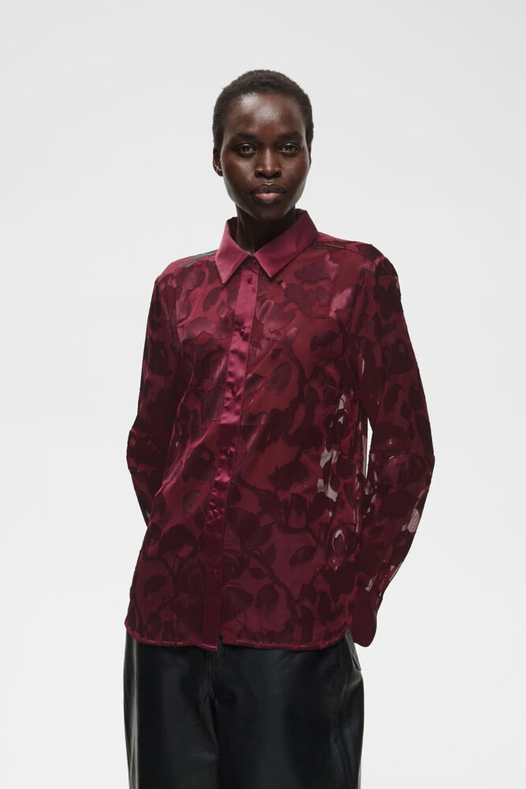 Chemise transparente texturée Orion vue de face pour femme Inwear