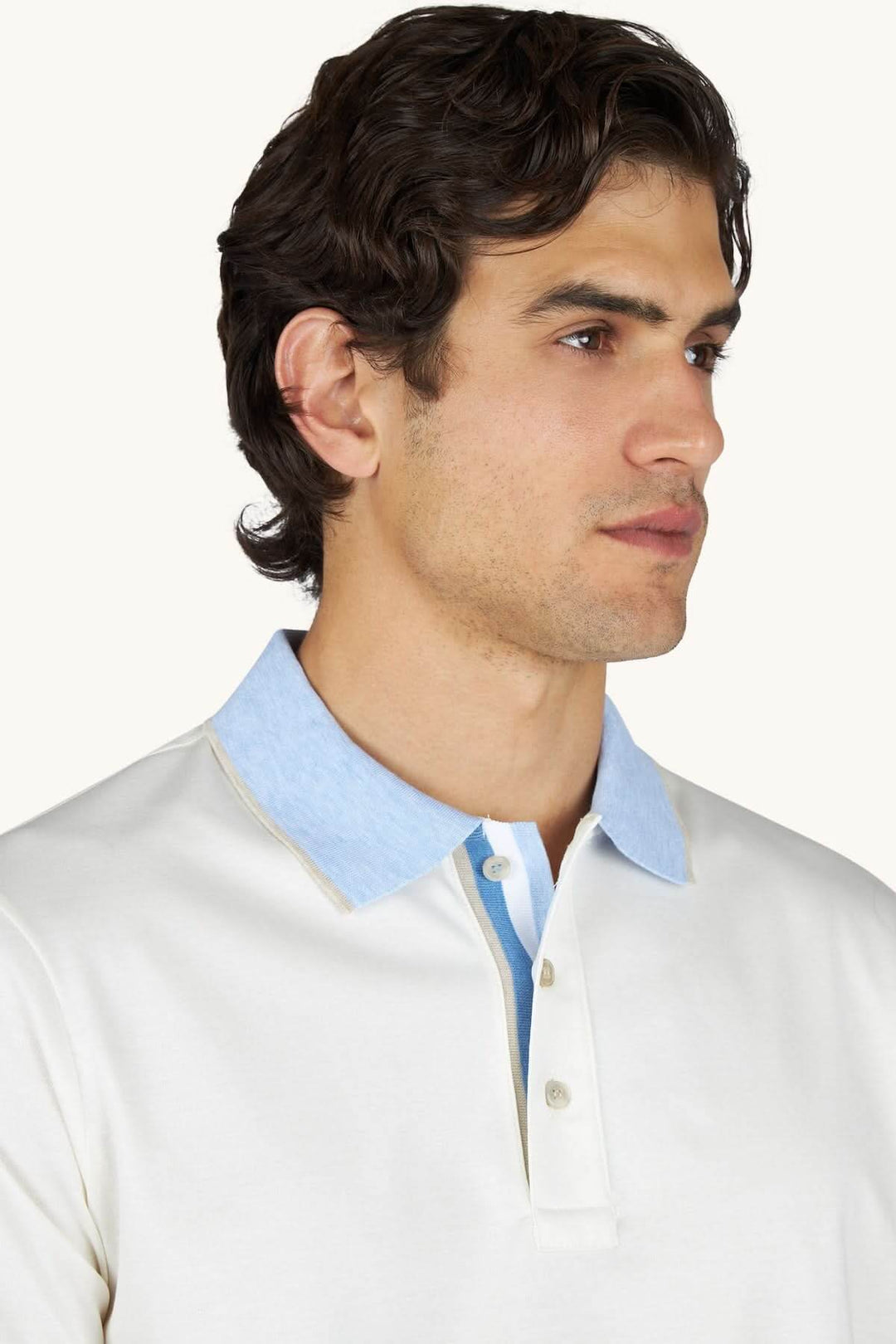 Aqua Touch cotton polo shirt with contrasting collar