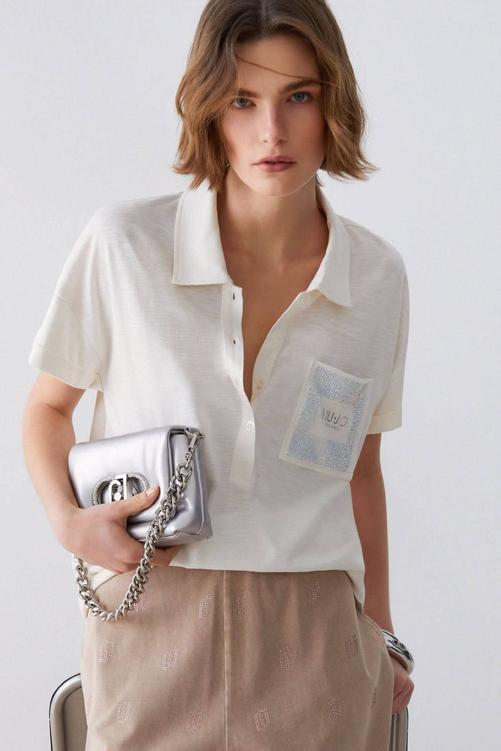 Polo à manches courtes avec poche décorative