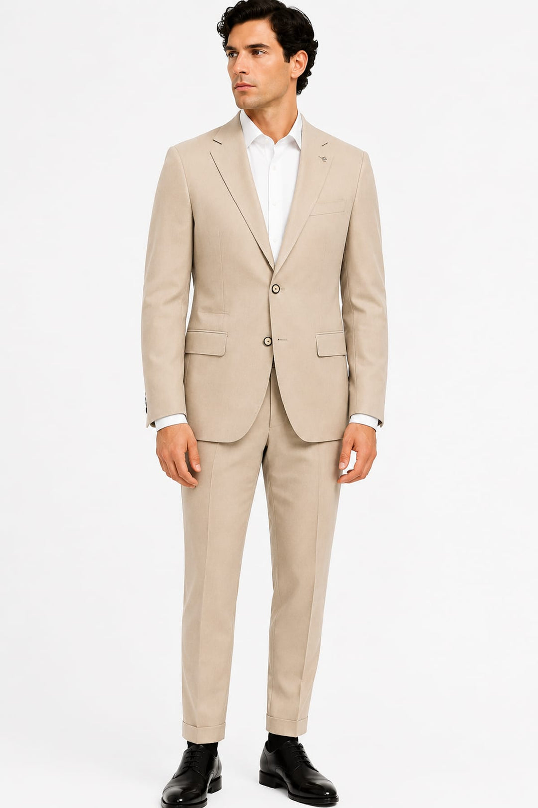 Full-length gray side view with a satin collar by Lief Horsens for men - Valérie Simon