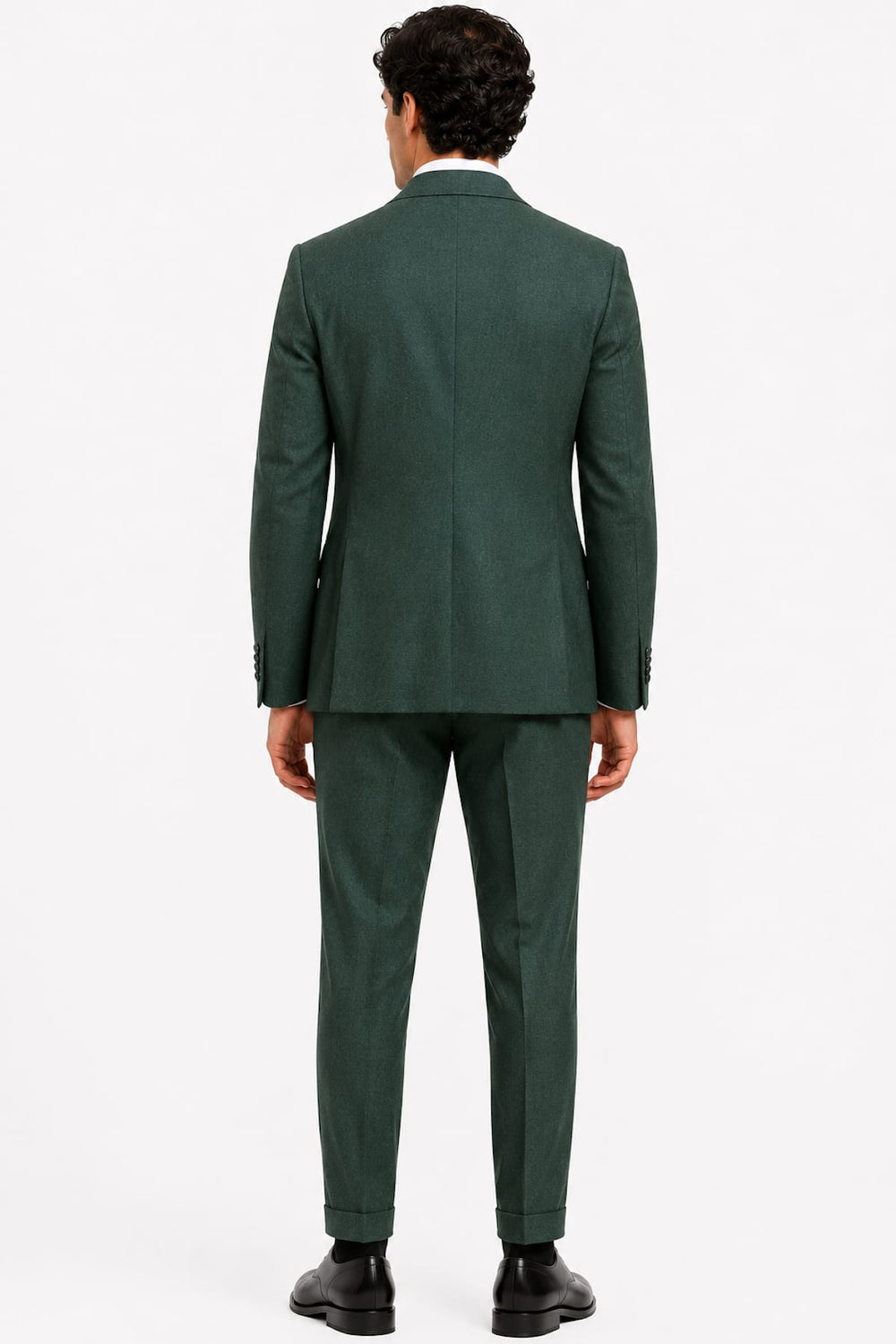Full-front view of the modern two-piece Lief Horsens in black for men - Valérie Simon