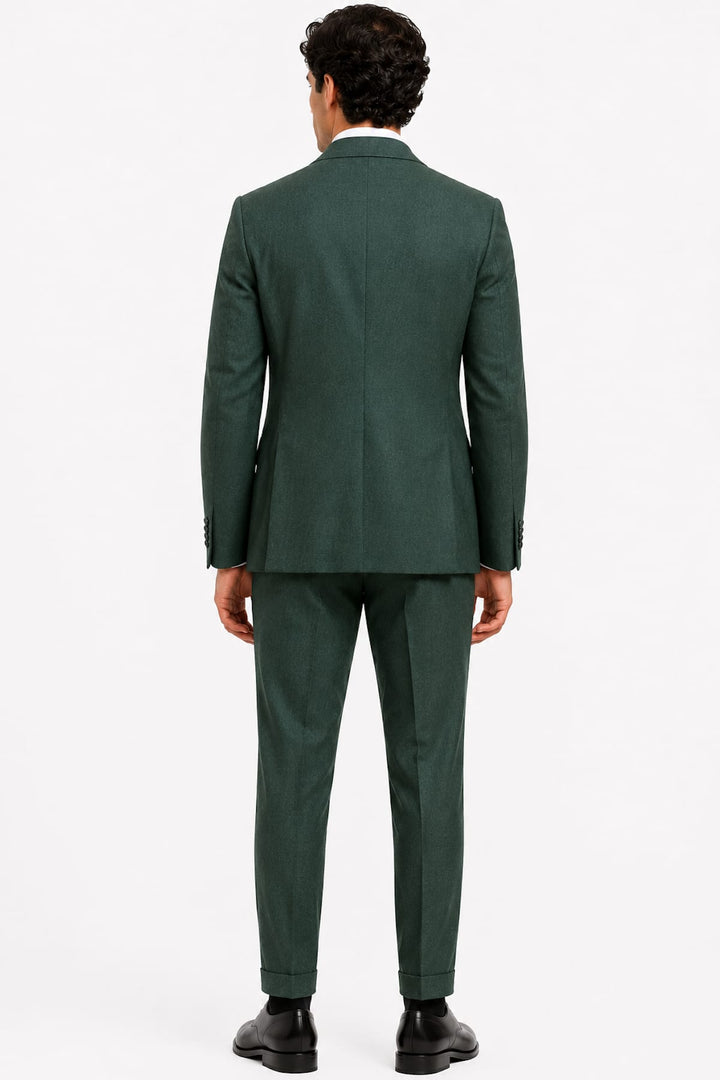 Full-front view of the modern two-piece Lief Horsens in black for men - Valérie Simon
