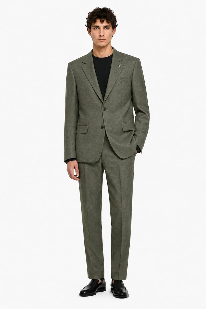 Vue de côté complet texturé Lief Horsens pour homme gris foncé détails boutons - Valérie Simon