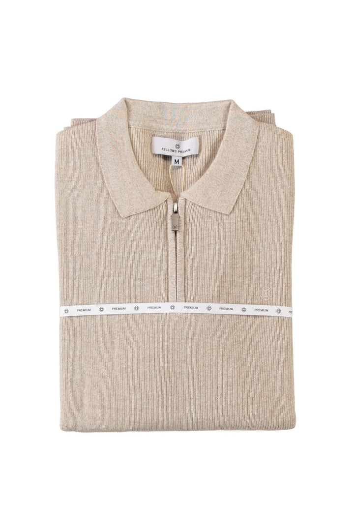 Zip-up polo shirt