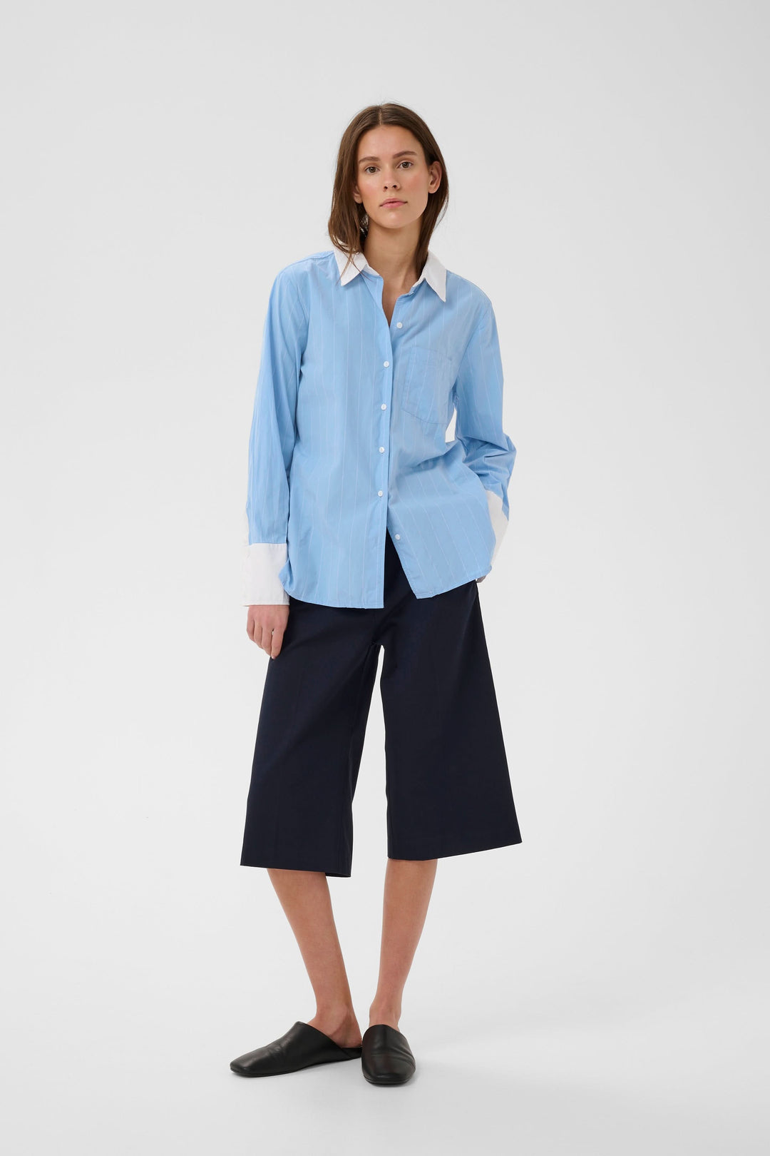 Dessy Striped Shirt with Contrasting Collar