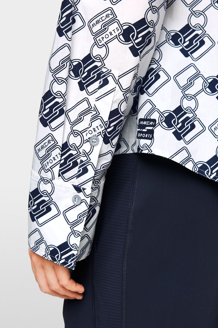 Chemise imprimée à motif chaînes, coupe droite, confort et style moderne pour une tenue dynamique.