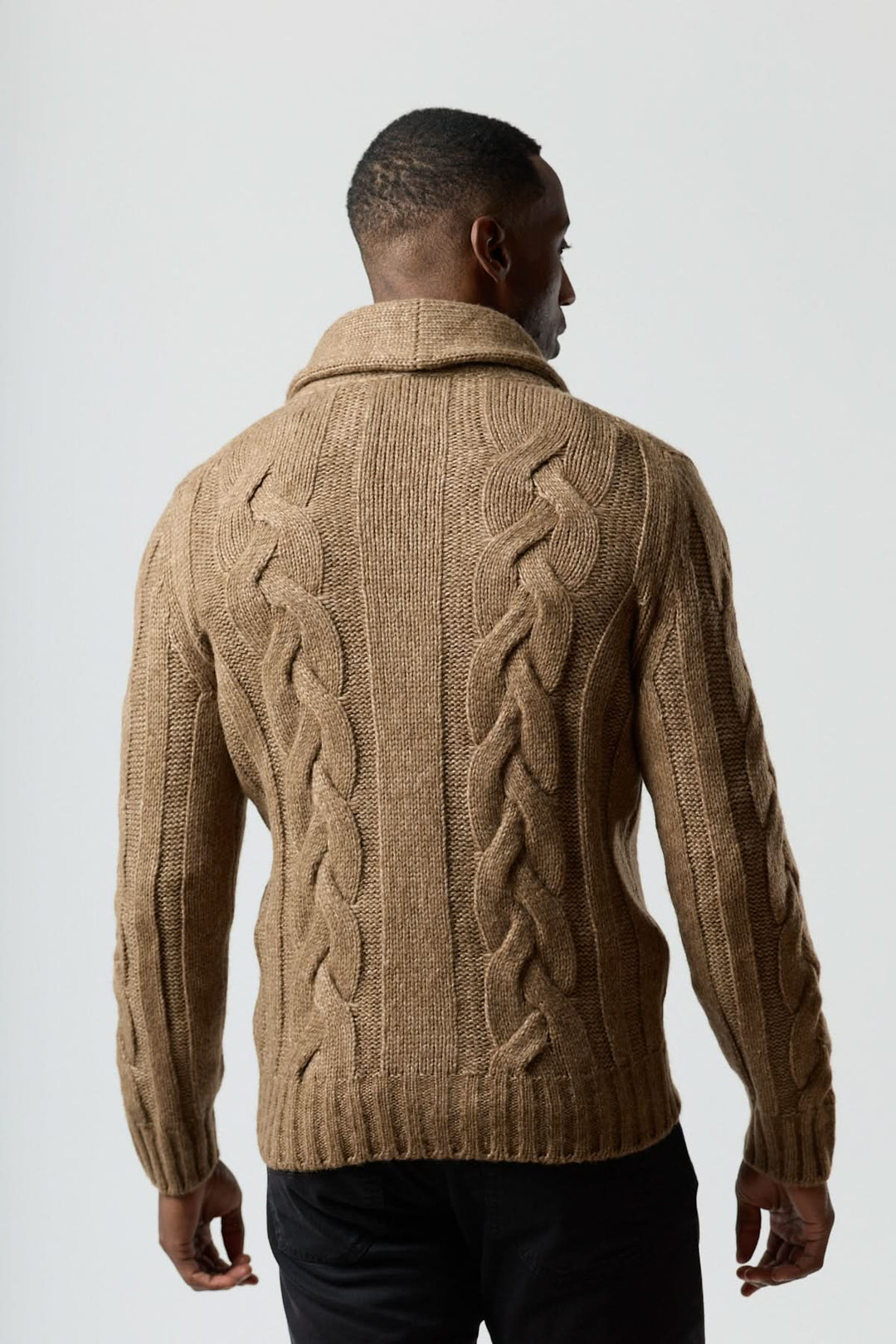 Twisted shawl collar cardigan