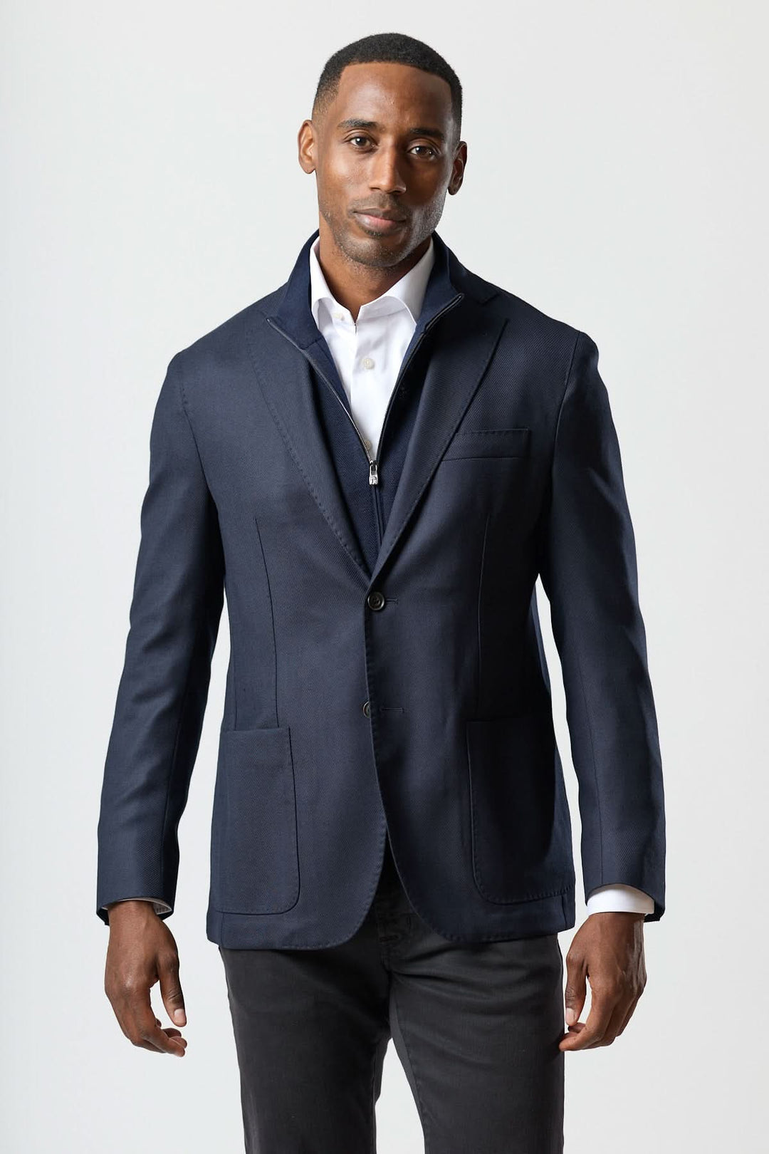 Veston moderne avec gilet zippé intégré