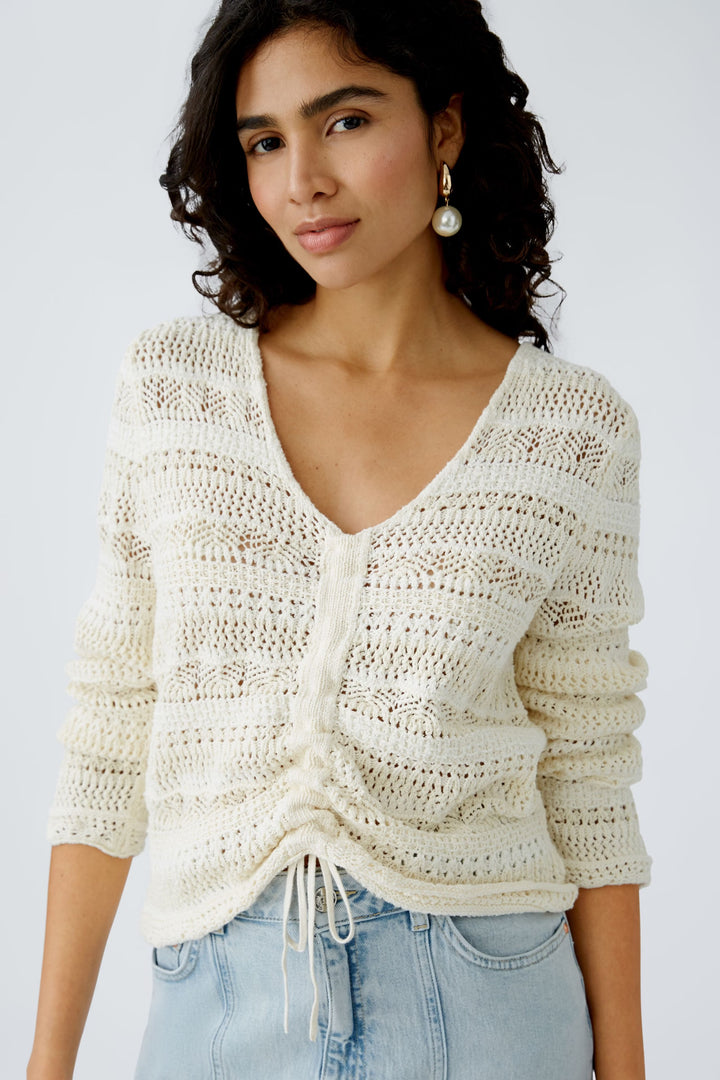 Openwork sweater