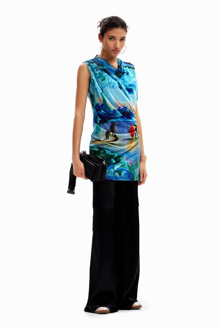 Landscape print dress