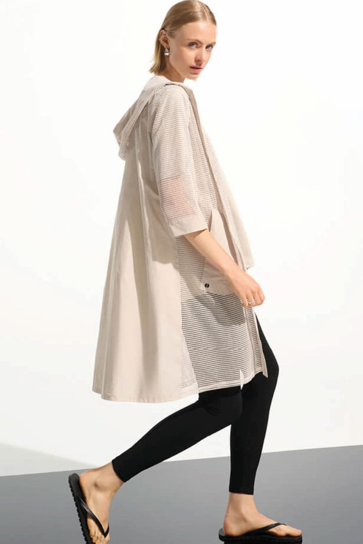 Openwork hooded jacket