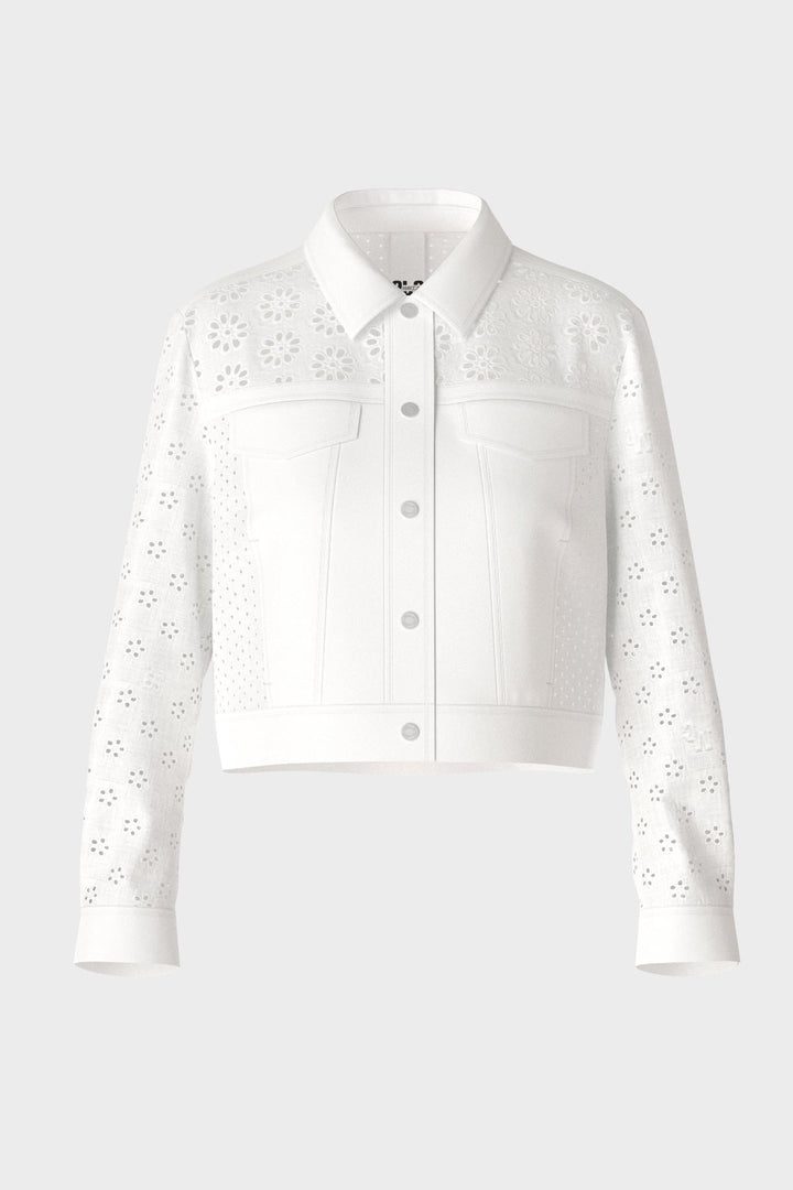 Jacket with embroidered lace