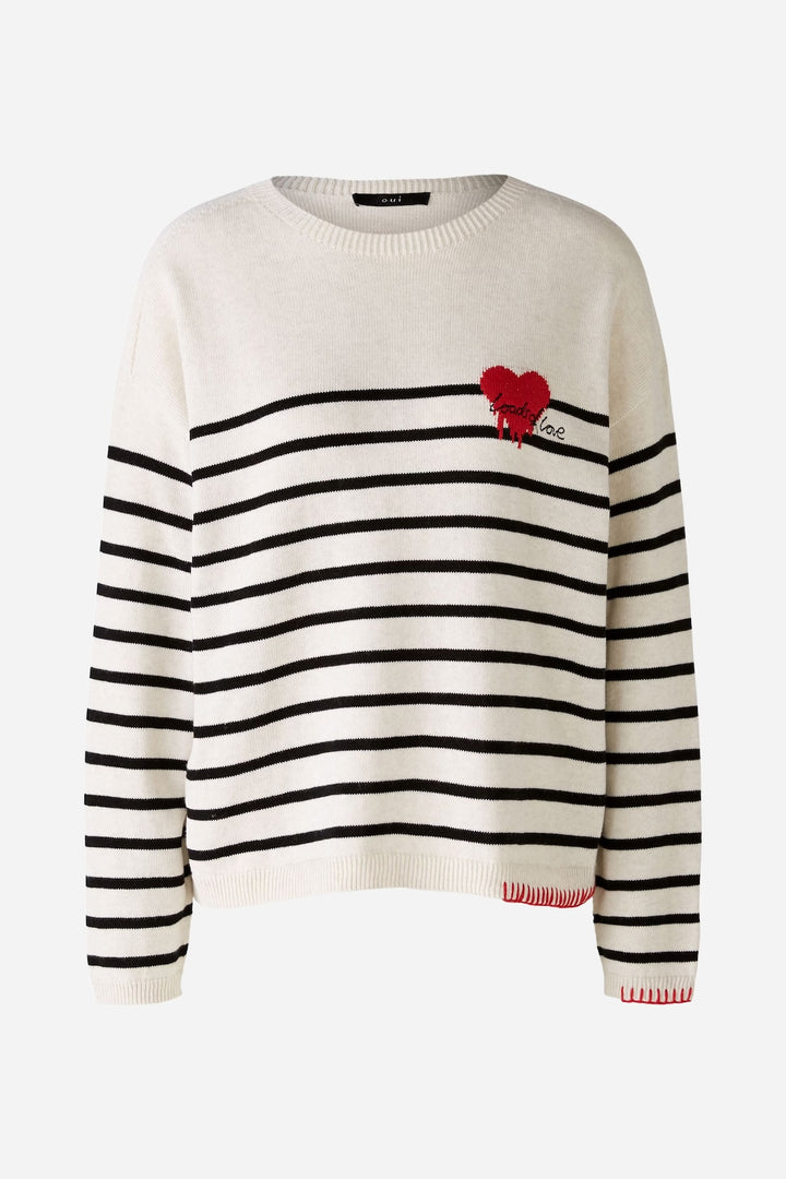 Striped sweater with heart