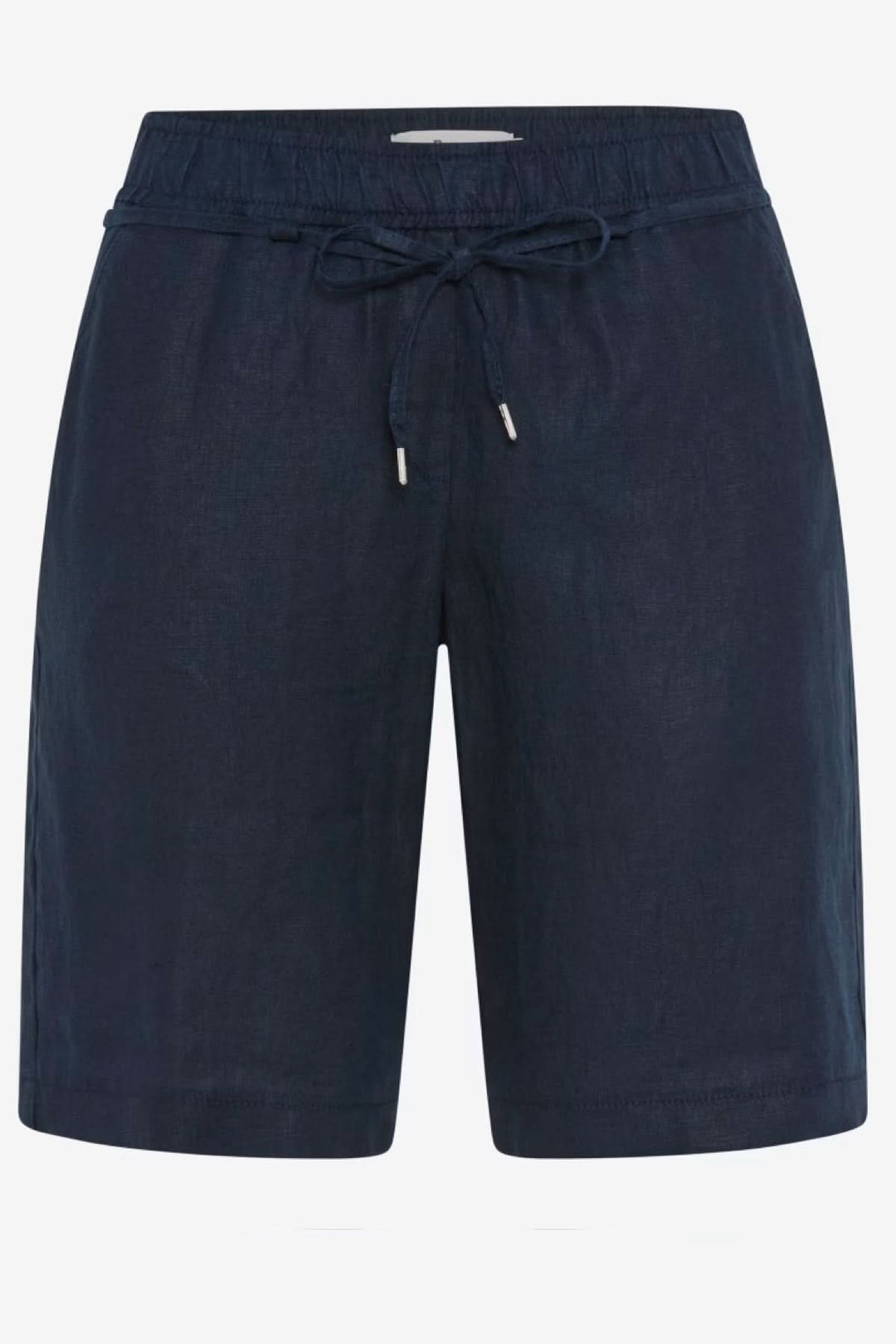 Bermudas en lin MEL B pour femme, style décontracté, avec taille élastique et ceinture nouée. Parfait pour un look moderne et sophistiqué.