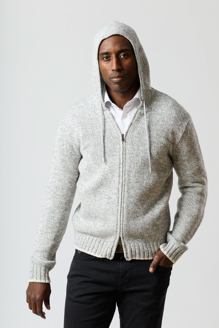 Textured zip-up hoodie
