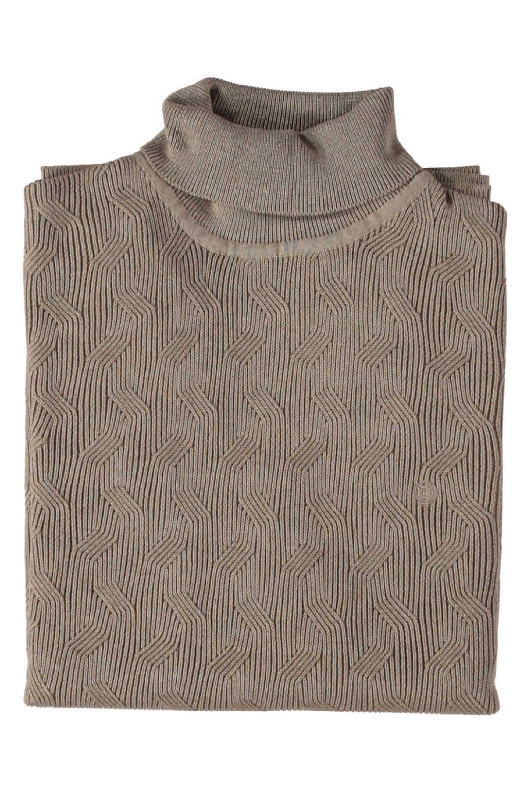 Structured knit turtleneck with plated finish