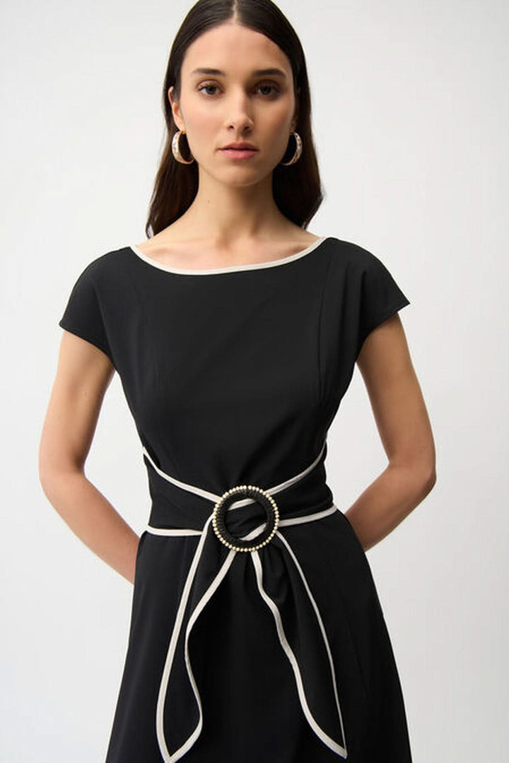 Midi dress with belt