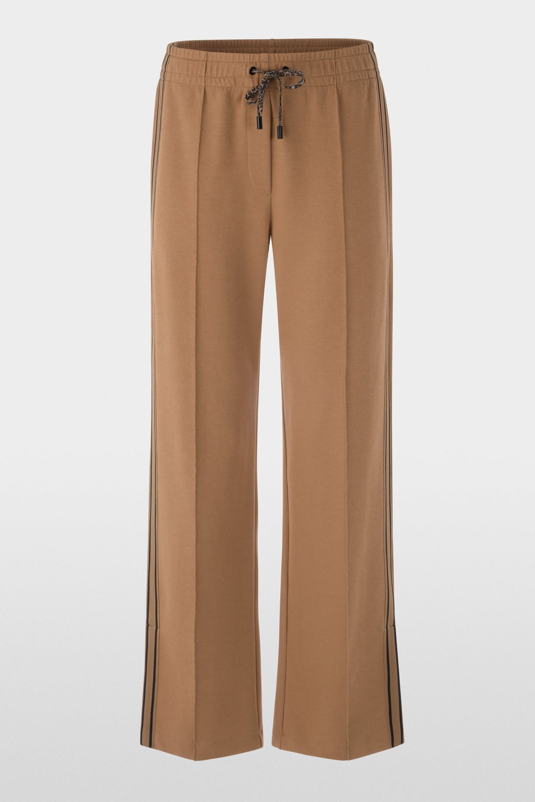 Pantalon décontracté à bandes contrastantes, confortable, coupe droite avec taille élastique, idéal look casual chic, sportif et élégant.