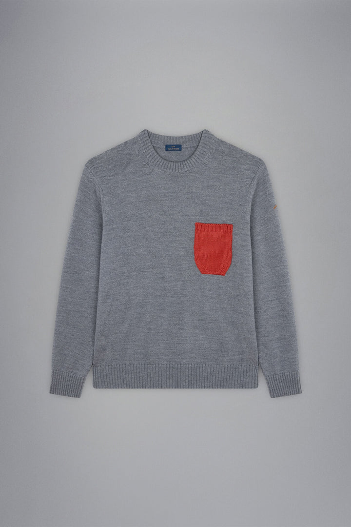 Orange Contrast Pocket Sweater