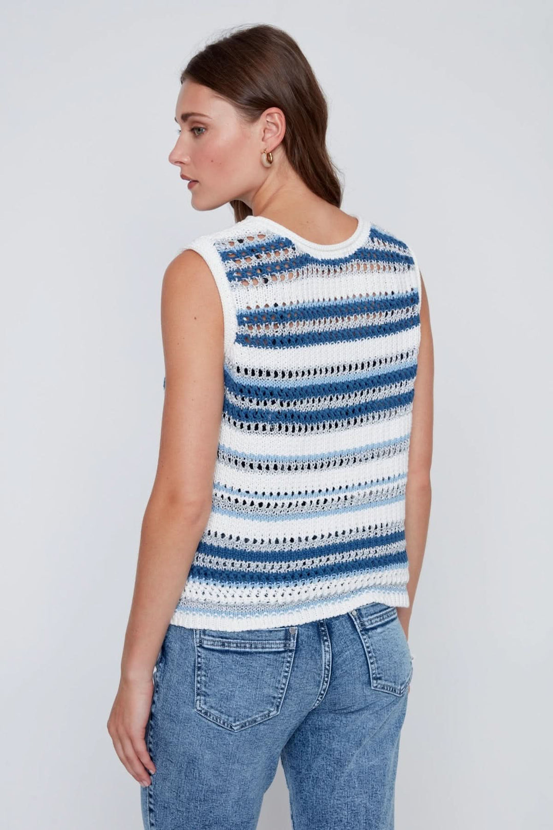 Tricot sans manches ajouré