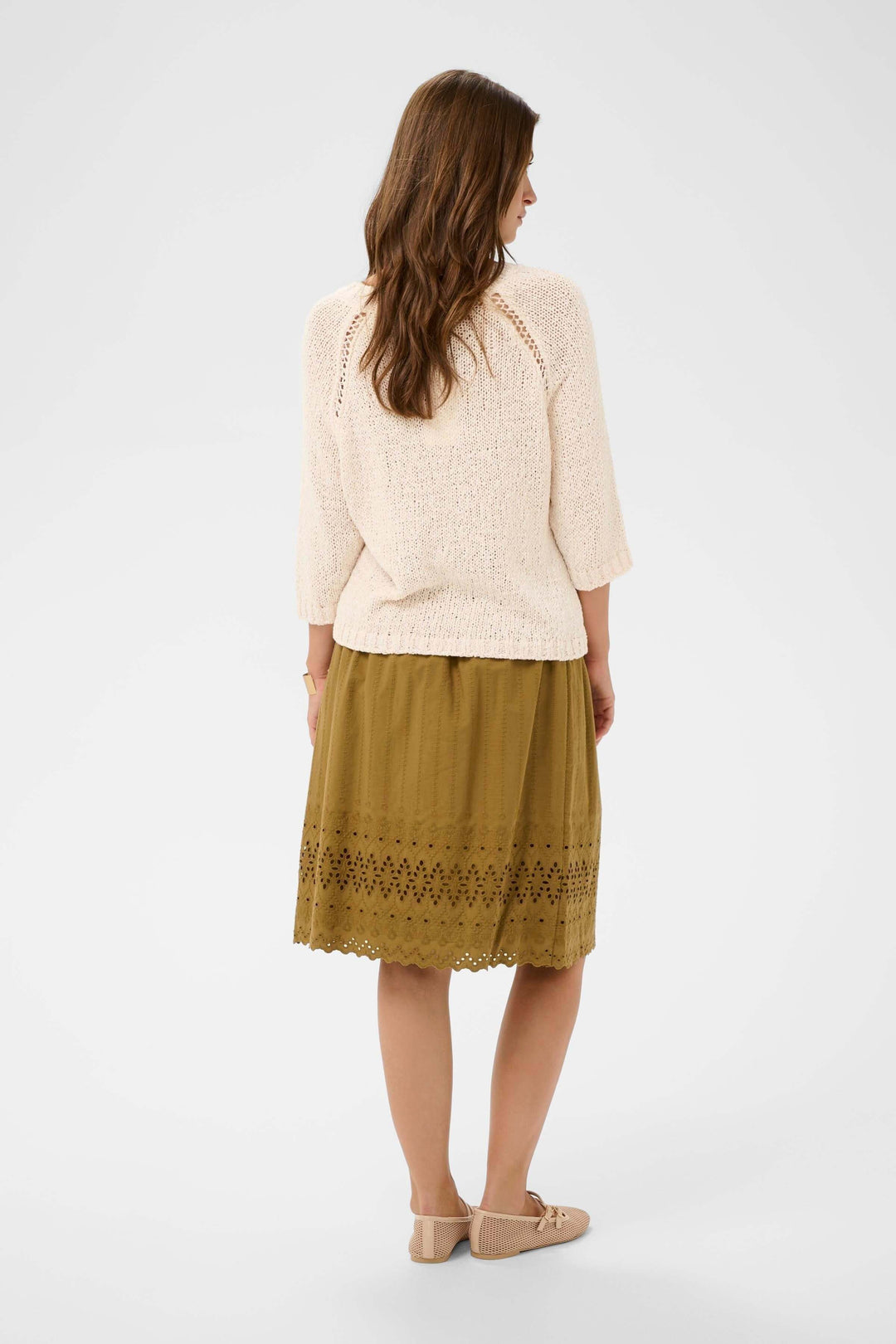 Stef lightweight knit sweater with three-quarter sleeves