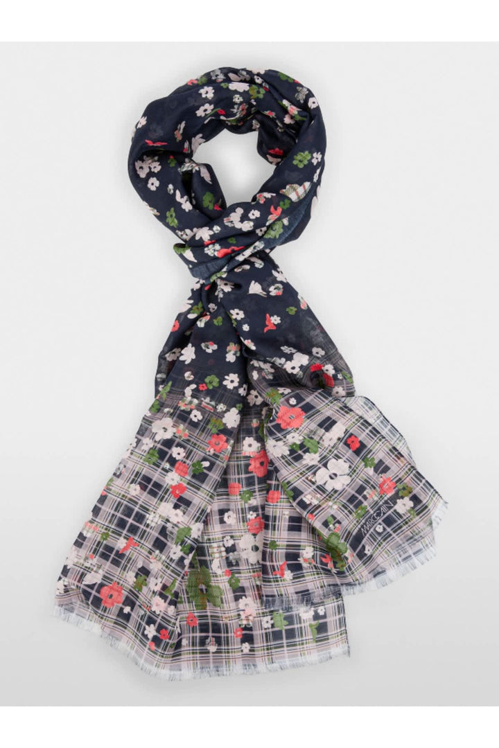 Écharpe à imprimé floral en coton et soie pour femme Marc Cain