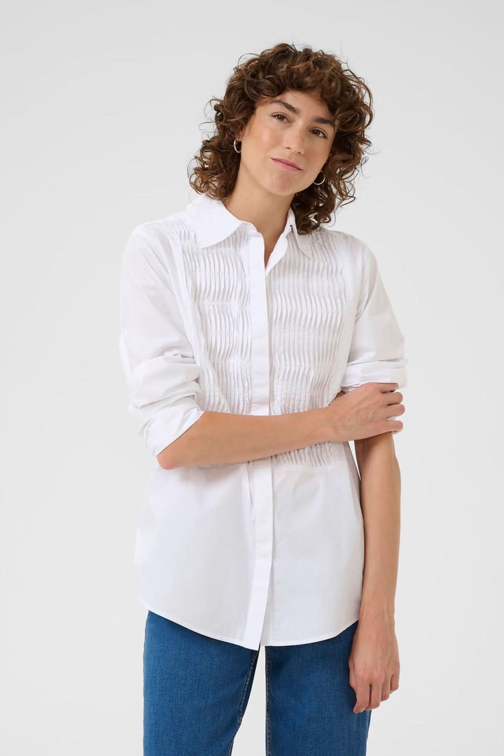 Chemise classique avec plis nervurés