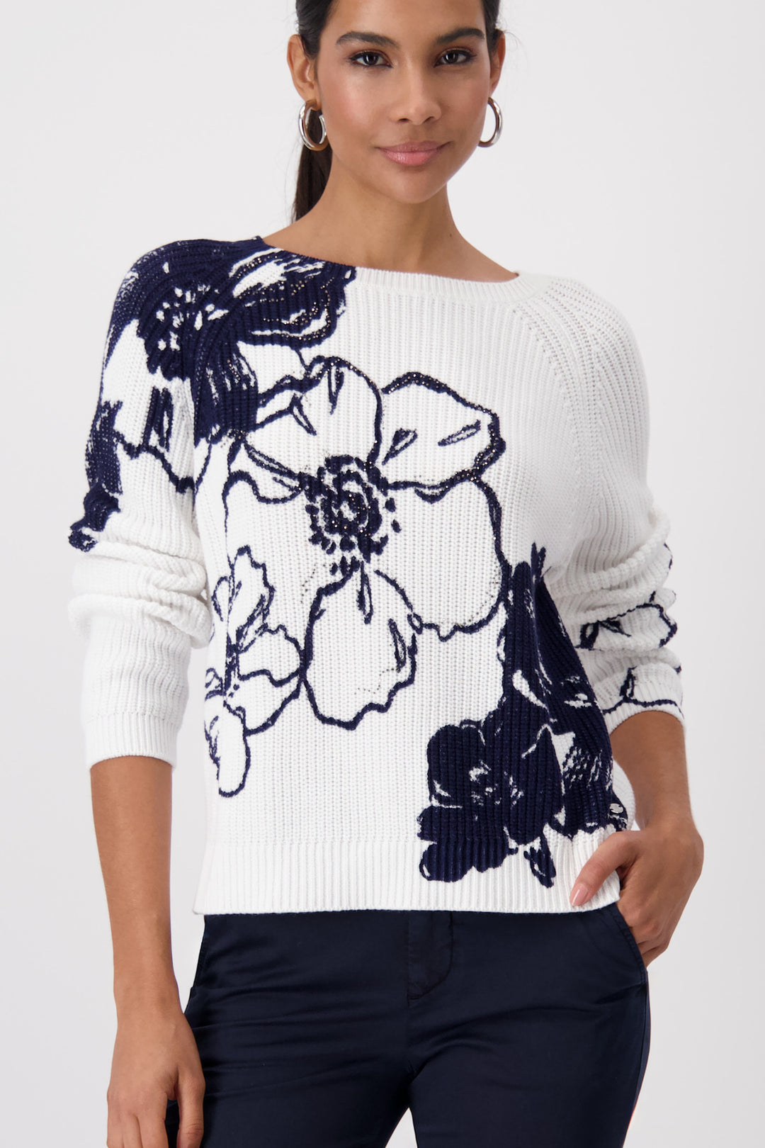 Floral print knit