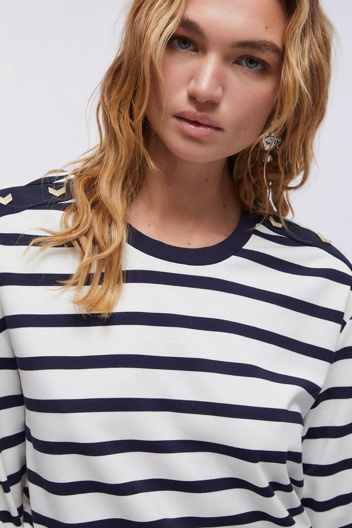 Long-sleeved striped sweater