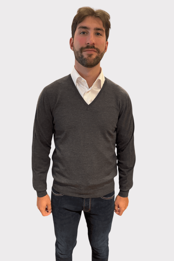 Wool V-neck sweater