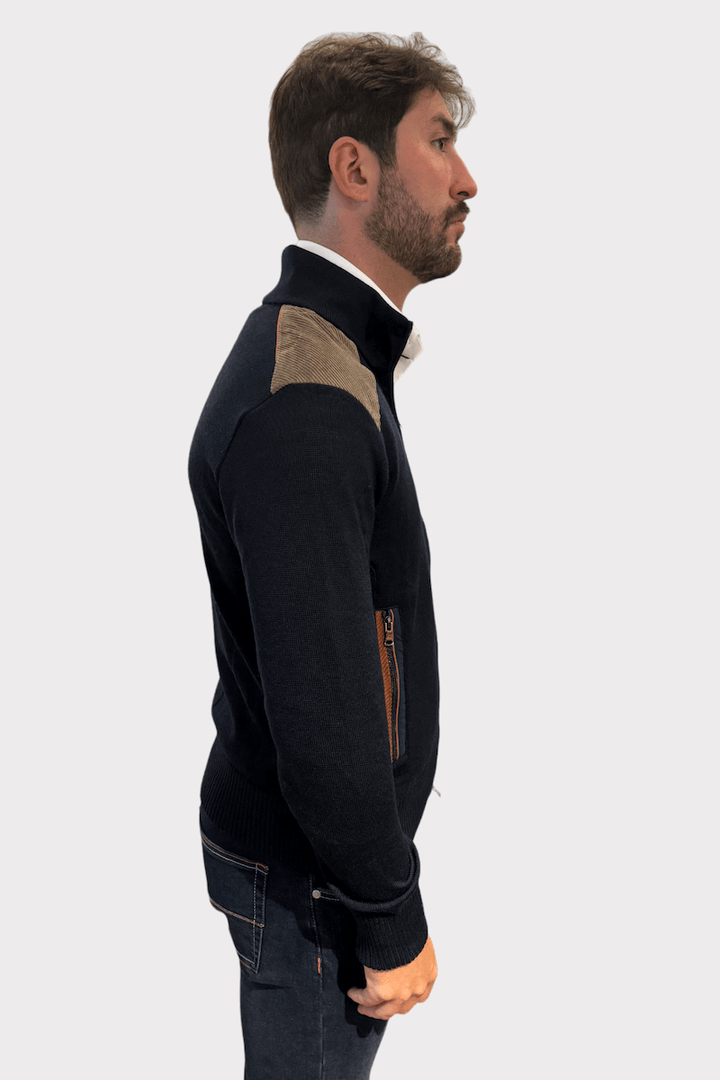 Zippered wool sweater