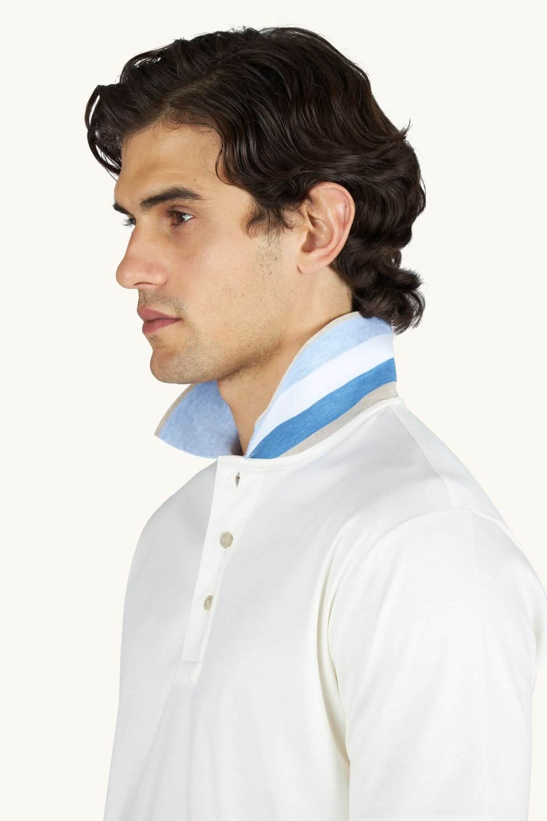Aqua Touch cotton polo shirt with contrasting collar