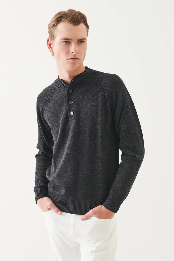 Merino button-down collar sweater