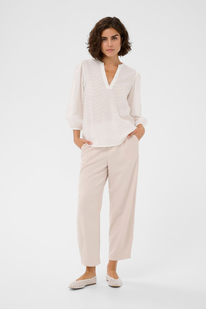 Penelope textured blouse with three-quarter sleeves