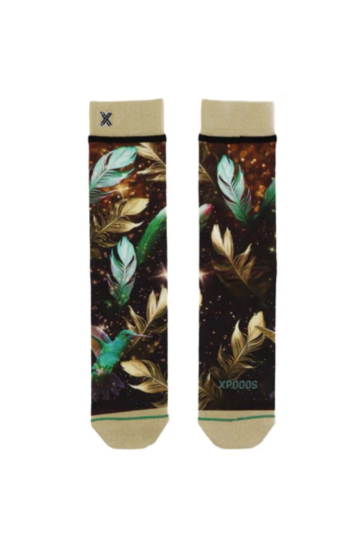 Feather print socks