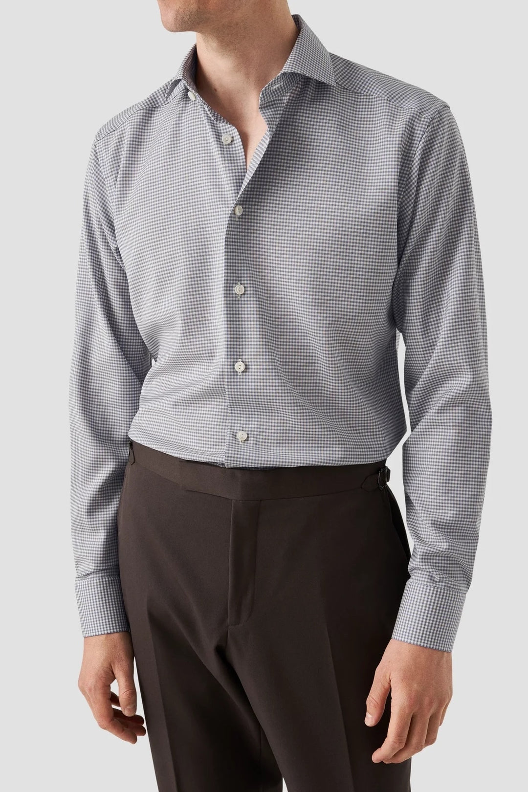 Micro-Check Merino Wool Shirt