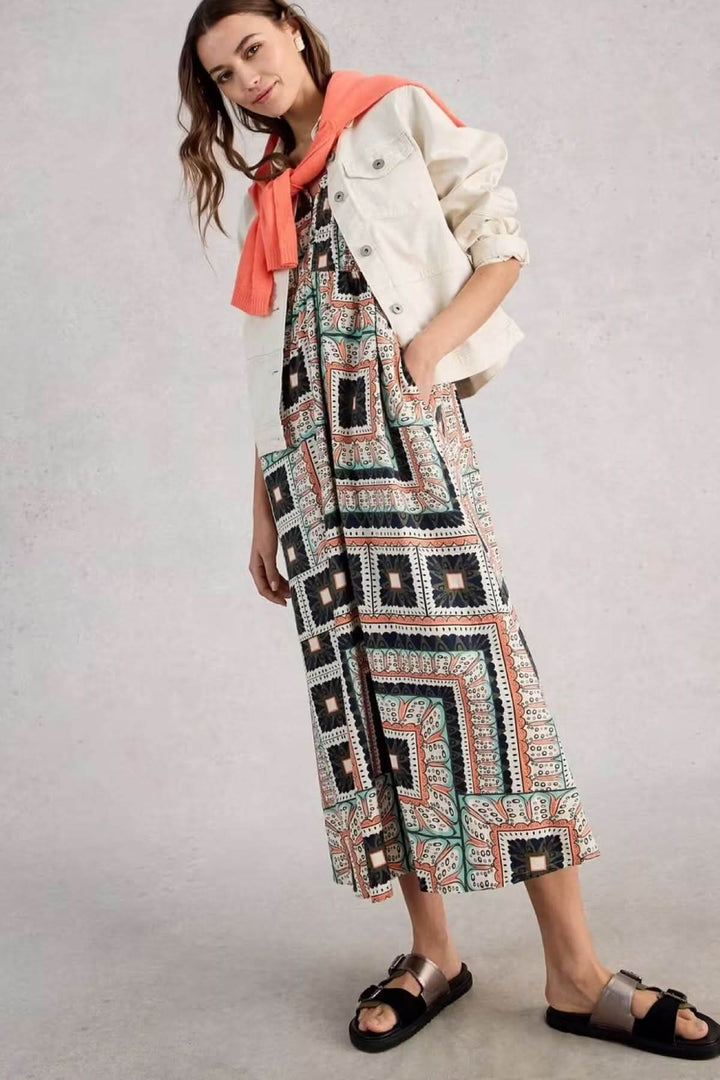 Lorna Long Sleeveless Dress in Linen Blend