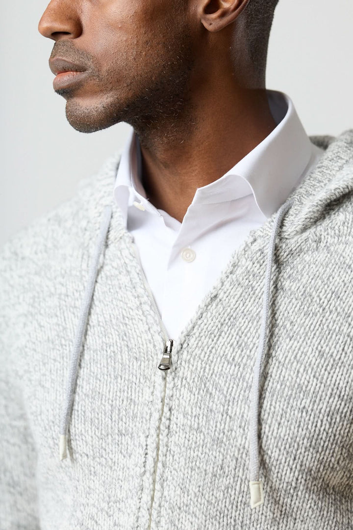 Textured zip-up hoodie