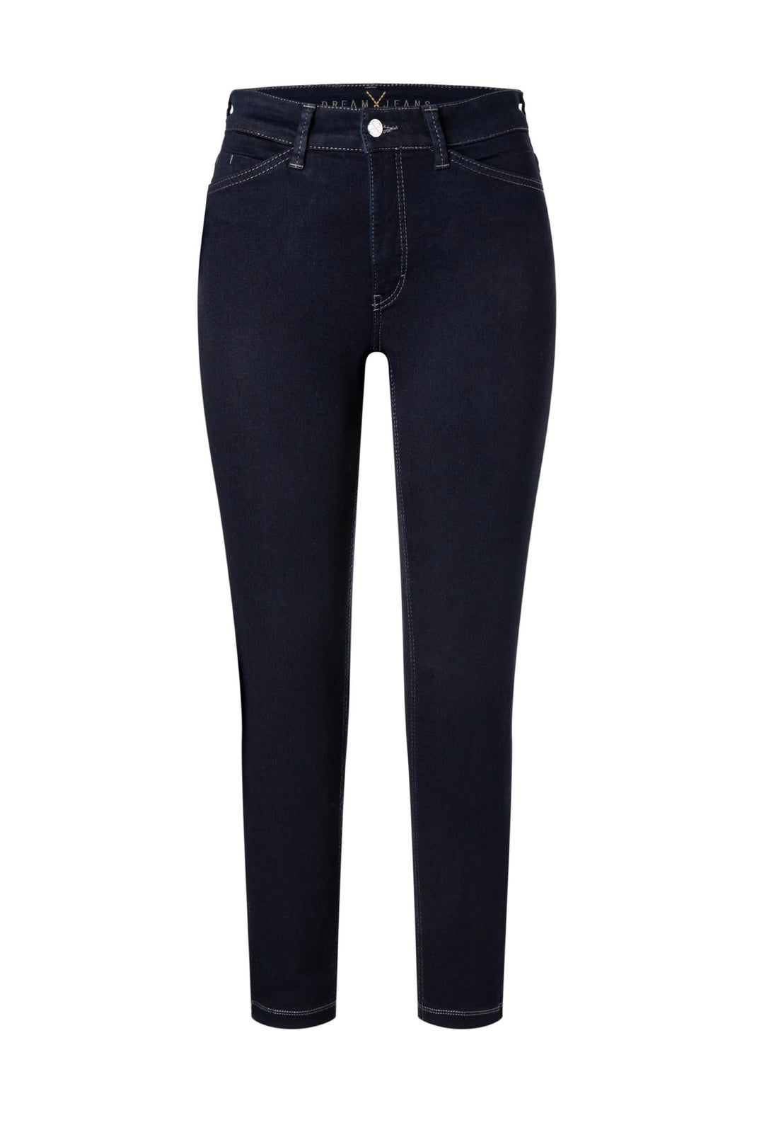 Jean coupe ajustée longueur 7/8, tissu extensible, parfait pour un look casual chic.